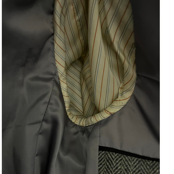 Vintage Joe Namath Signature Collection Gray Herringbone Wool Blazer Size 42R - Picture 4 of 4